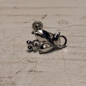 Vintage BOND BOYD Sterling Silver 925 Leaf Flower Screw Back Earring REPLACEMENT